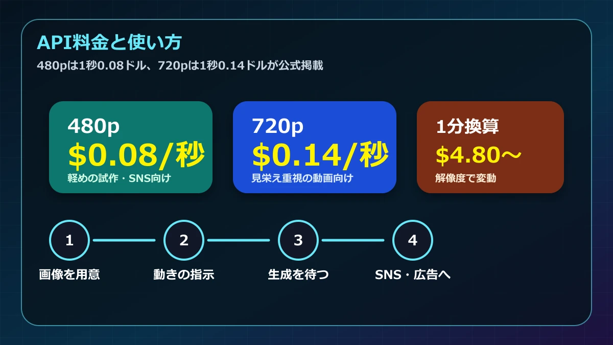 Grok Imagine Video 1.5 PreviewのAPI料金と使い方。480pは1秒0.08ドル、720pは1秒0.14ドル
